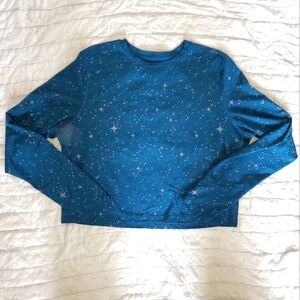 Nike Dri-Fit Cropped Galaxy, Deep Teal, long sleeve workout top